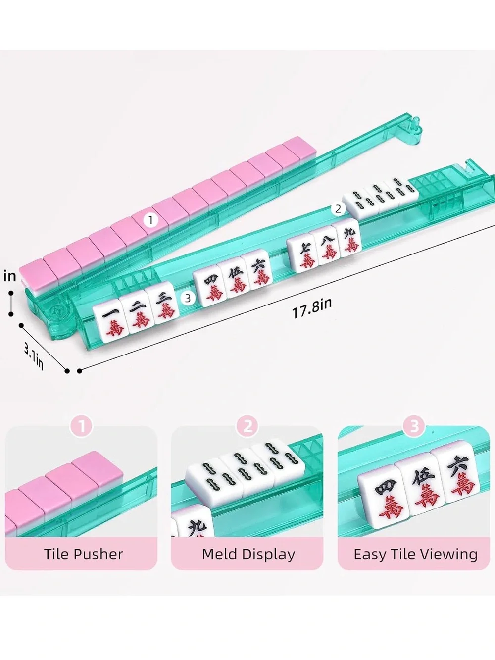 NWT Clear Mahjong Tile Racks - Clear Plastic Set